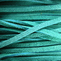 3mm Turquoise Split Suede Lace Leather Cord, 1 yard