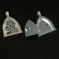 32mm Fairy Door / Hobbit Hole Locket Pendant, Antique Silver, each