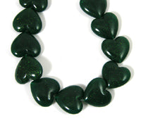 27mm Italian Forest Green Heart Lucite Beads, strand