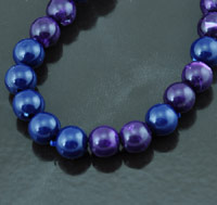8mm Acrylic Beads, Purple/Navy Mix, 12 inch strand