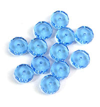10mm Lucite Faceted Spacer/Disc Beads, Light Sapphire, pk/12