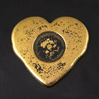 40x38mm Antique Gold Heart Setting, Flat Back fits 09712AG Frame, ea