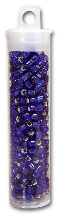 Matsuno 6/0 Seed Beads, Silver Lined, Square Holed,  Cobalt, Approximately 17 Grams (Approx. 387 beads)