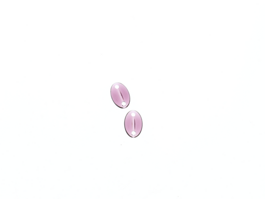 15x10mm Rose(pink), Vintage Swarovski Crystal Article #3219/4 Coffee Bean shaped connectors pk/12