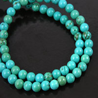 6mm Round Turquoise Beads, 16 inch strand