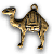 17x16mm Camel Charm, Vintage Brass, pk/6