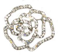 35mm Small Rose Pin, Crystal/Crystal AB, EA
