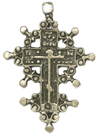 Antique Silver Finish Decorative Cross Pendant, EA