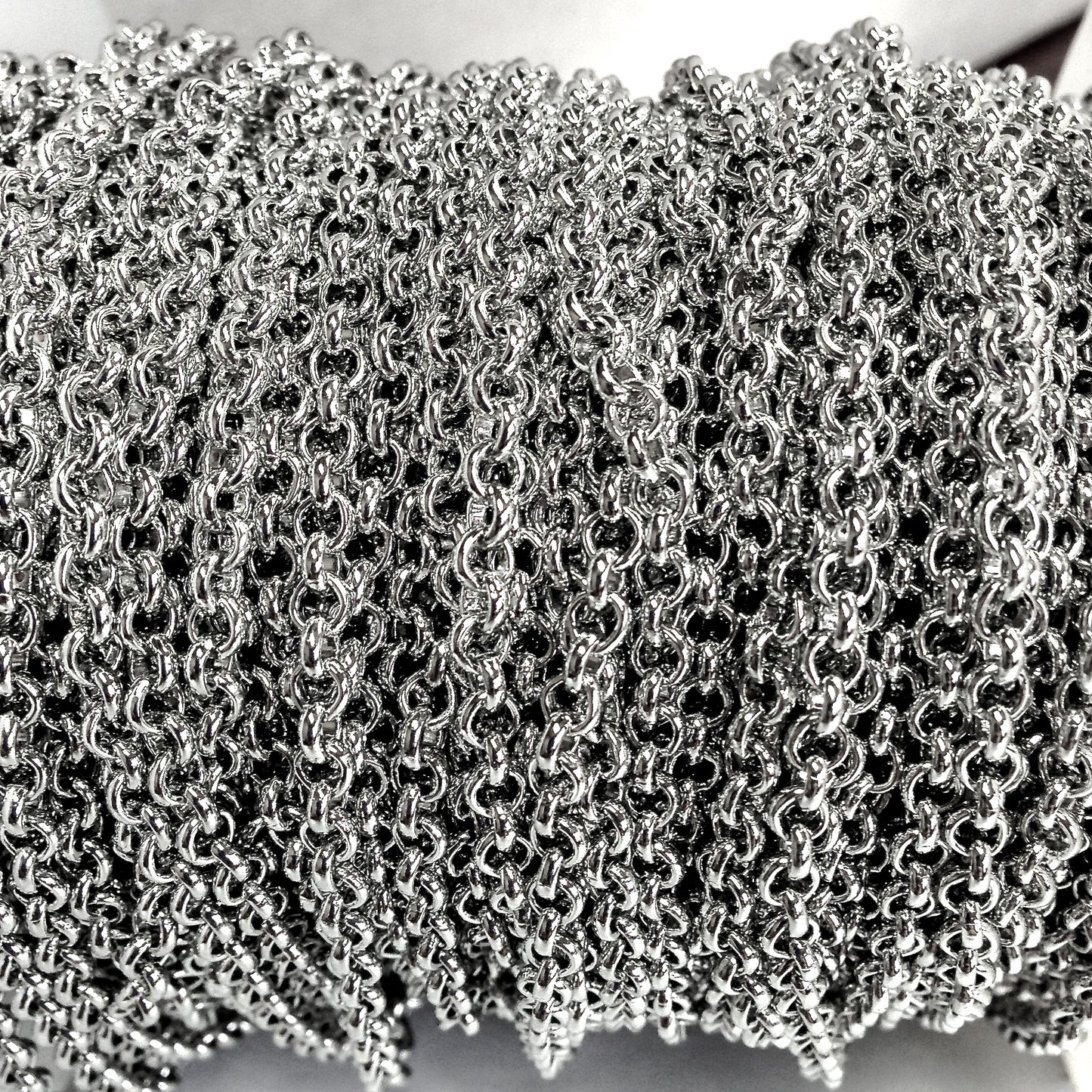 3.5mm Cable Rolo Belcher Chain, Silver, 10 foot spool