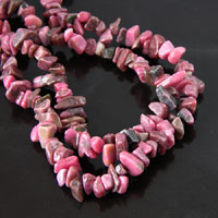 8mm Rhodonite Chip Beads, Semi-Precious, 36 inch Strand