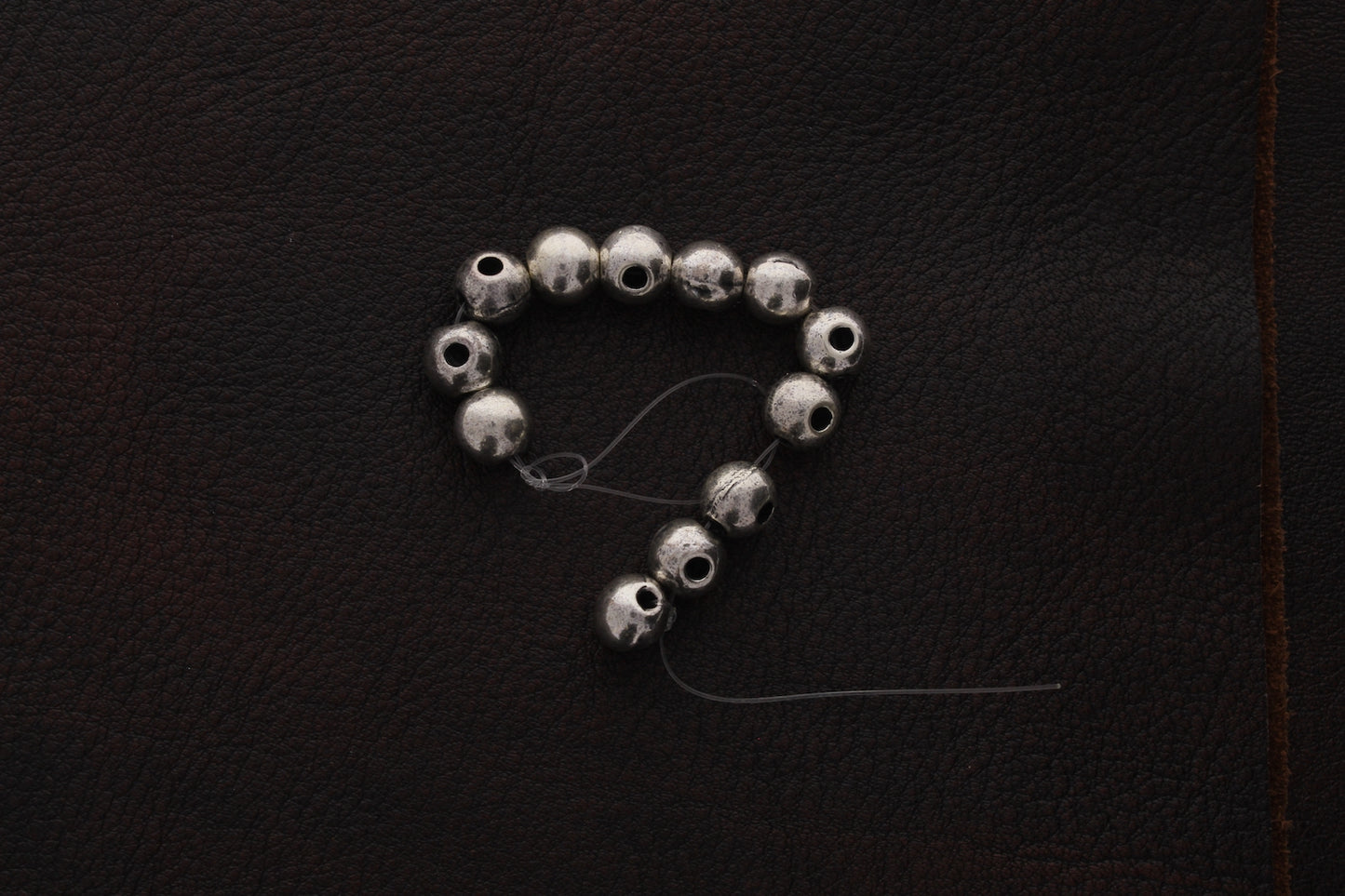 10mm 3/Hole Bead Metal Casting, Antique Silver Finish, strand