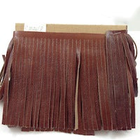 5" Leather Fringe, roasted brown, on 1/2" border, sold by ft.