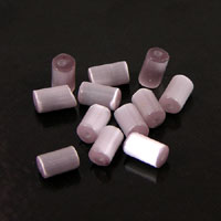 3x5mm Tube Cats Eye Beads, Light Purple, pk/12