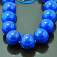 14mm(.55in) Dyed Candy Jade Round Bead, Blue-Berry strand