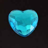 20x20mm Aqua-Blue Faceted Heart Cabochon pk/24