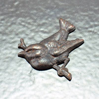 22mm Bird on Limb, Vintage Rustic Brass, PK/6