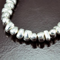 12x9x15mm Natural Nugget, Classic Silver Beads, strand