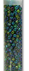 Matsuno 6/0 Seed Beads,  Teal Rainbow Transparent, Approximately 18 Grams