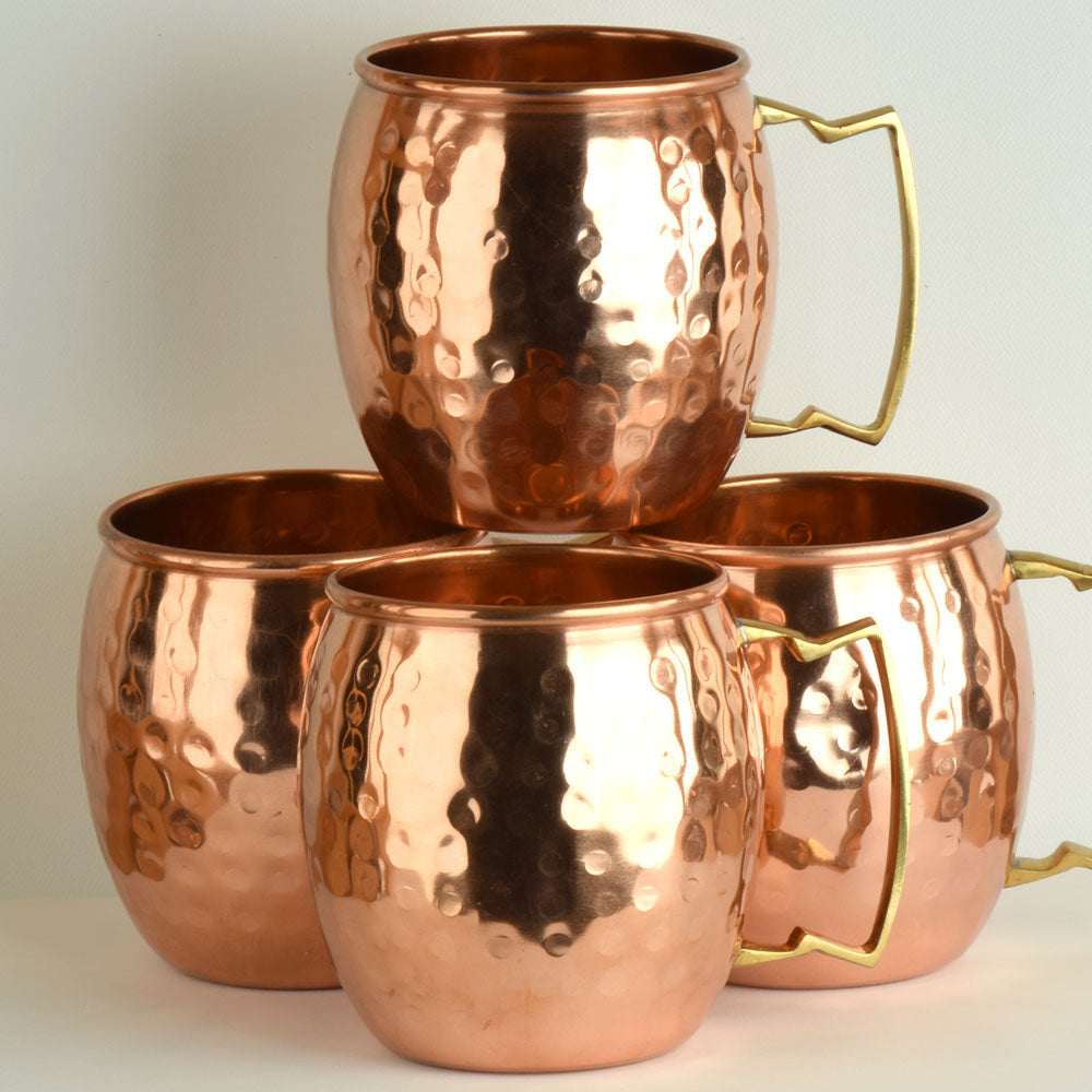 Pure Copper and Brass Moscow Mule Mugs (set of 4)