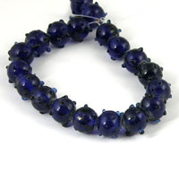 Lampwork Glass Beads, Cobalt Blue, strand