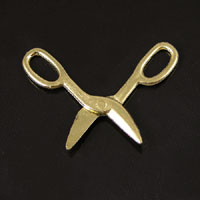 28mm Scissors Shears Charm, Vintage Gold, Pack of 6