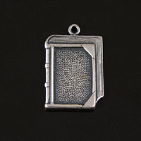 20x14mm Book, Classic Silver, pk/6