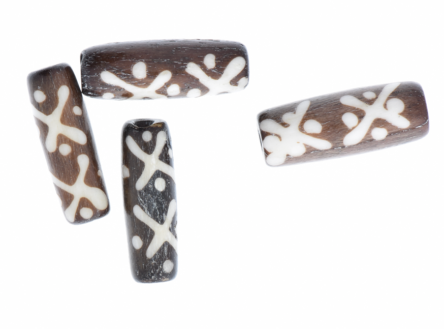 24x18mm Tube Bone Beads, Sold by Dz