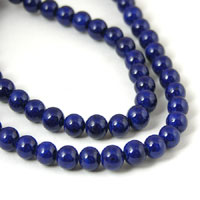 6mm Lapis Fossil Beads, 16in strand