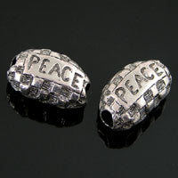 Peace Inspiration Nugget Bead, Antique Pewter, ea
