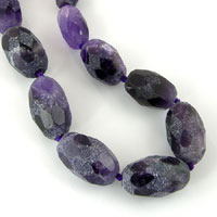 20mm Faceted hand-cut Amethyst Nugget Beads, 16 inch strand