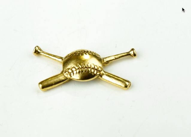 32x16mm Burnished Gold Baseball Bats and Ball Charm, ea