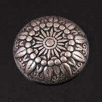 25mm Round Vintage Button, Classic Silver, ea