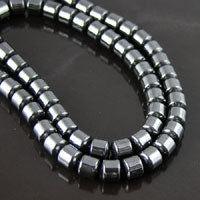 6mm Drum Beads Hematite 16in strand