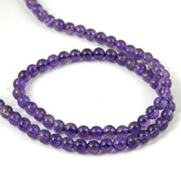 4mm Round Amethyst Beads, 16in strand