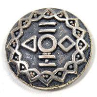30mm Norse Viking Celtic Cabochon, Vintage Finding Flat back, Antique Silver, pack of 3