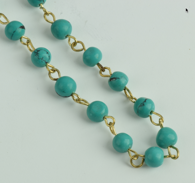 Beaded Chain, 6mm Turquoise green, 10ft