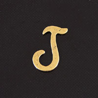 11mm Letter J Charm, Vintage Brass Stamping, pack of 6