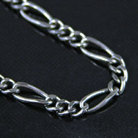 2mm Figaro Chain, antique silver, sold by the foot