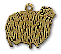 17mm Vintage Gold Angora Sheep Charm, each