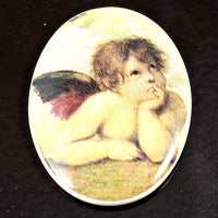 40x30 Lucite Angel Cherub Oval Cameo Cabochon, pack of 2