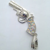 3.5" Crystal Pistol Pendant, crystal AB, 1 each