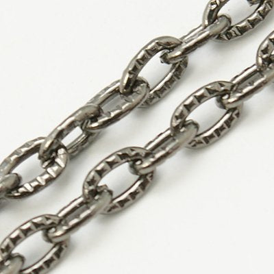 curb chain, 5 x 3mm Gun Metal Finish, roll