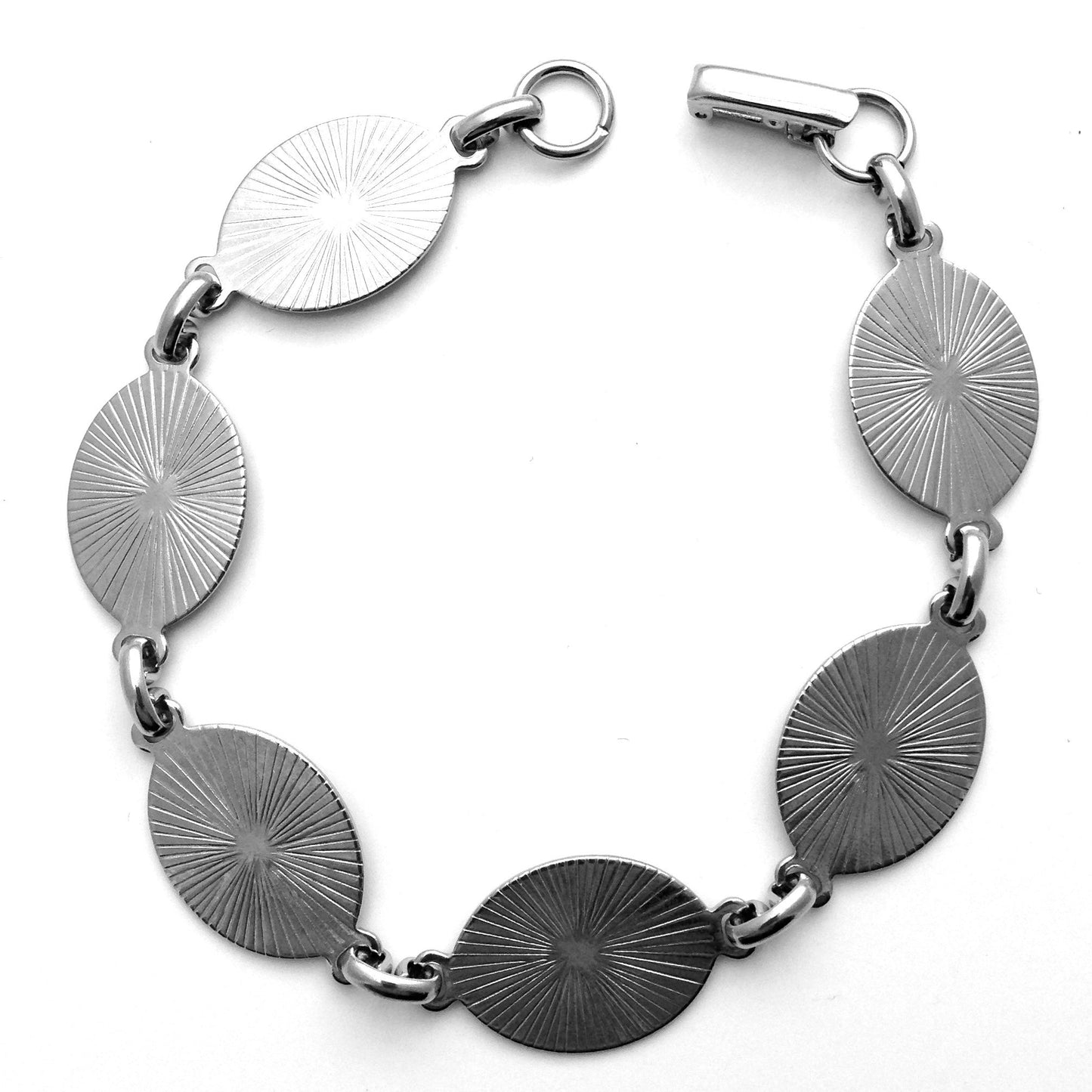 Oval Tag Chain Link Bracelet, silver, Pack of 3