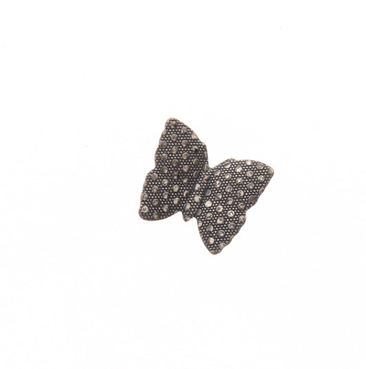 15x13mm 3-D Classic Silver Finish Butterfly Stamping, pk/6