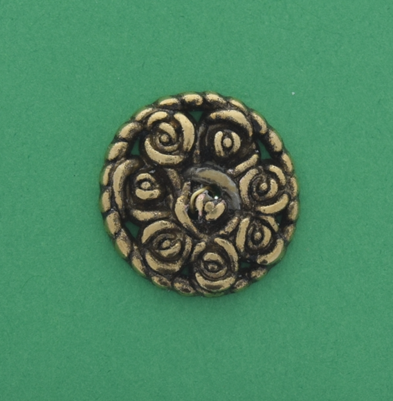 button 24mm Antique Gold flower cluster button ea