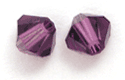 Swarovski Crystal 4mm Bicone Beads, Amethyst Purple, pack of 12