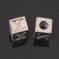 8mm Metal Cast Alphabead X, pack of 12