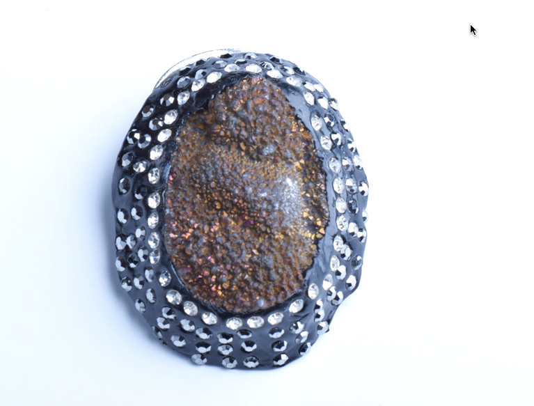 Druzy Agate Pendant, Brooch, G345-6