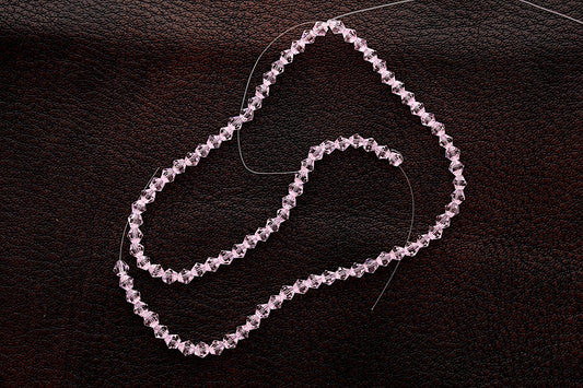 4mm Pink Faceted Bi-cone Fire-n-Ice Crystal 16" Strand (07224.13)