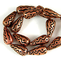 19mm New Orleans Beads, Antique Copper, 1 strand